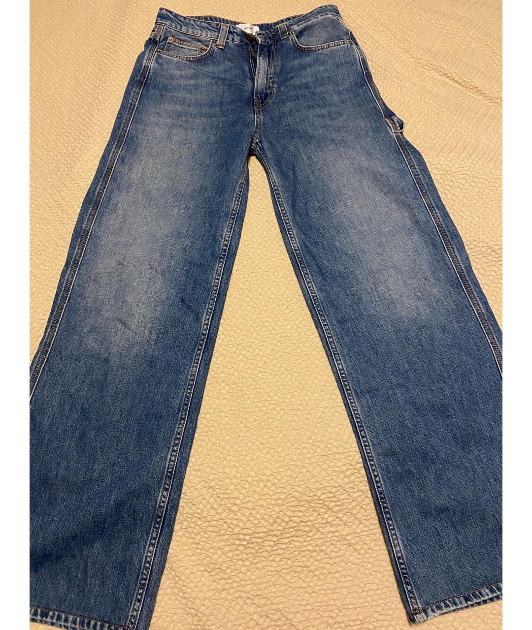 HAIKURE Синие хлопковые прямые джинсы, фото 2
