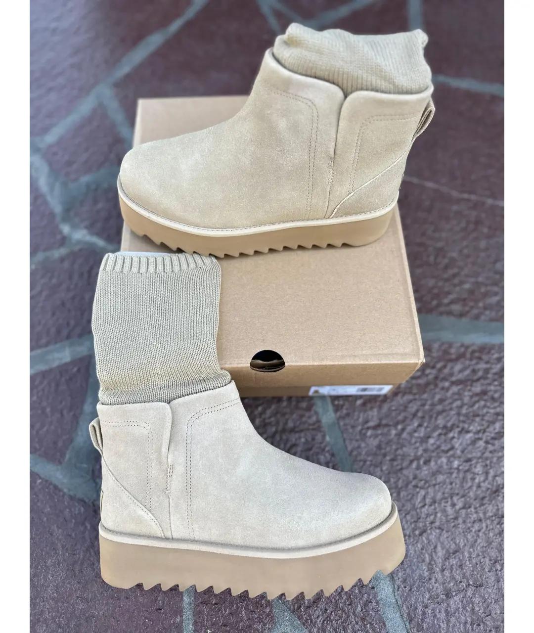 UGG AUSTRALIA Бежевые замшевые ботинки, фото 2