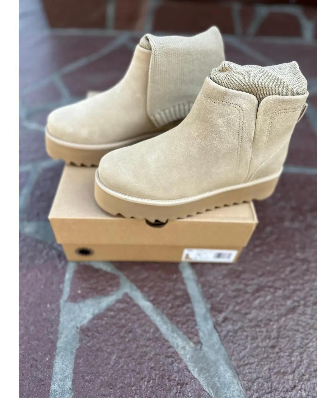 UGG AUSTRALIA Бежевые замшевые ботинки, фото 6
