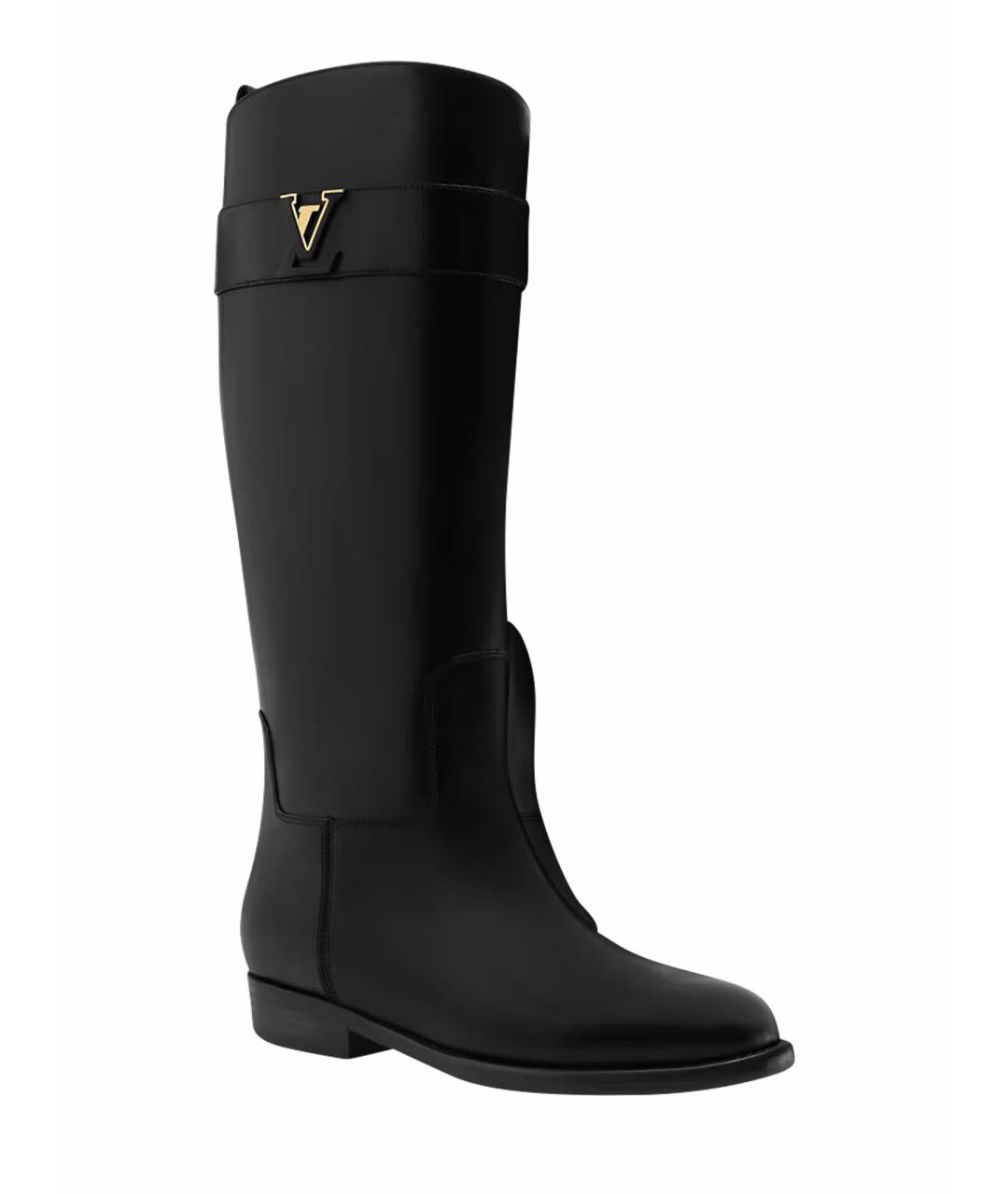 LOUIS VUITTON Черные кожаные сапоги, фото 1