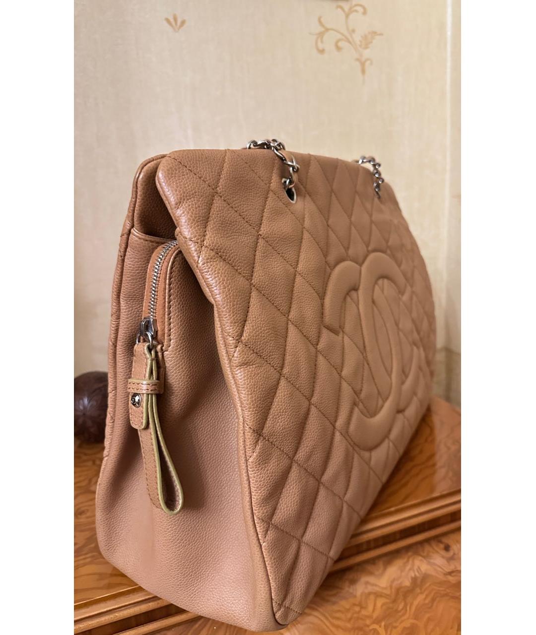 CHANEL Бежевая кожаная сумка тоут, фото 2