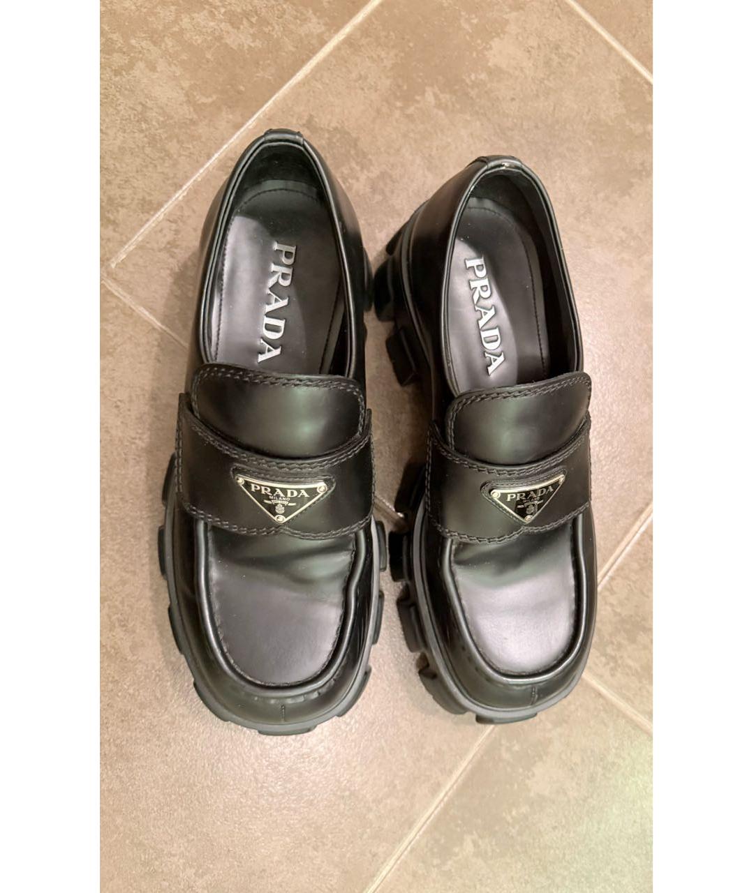 PRADA Черные кожаные лоферы, фото 4