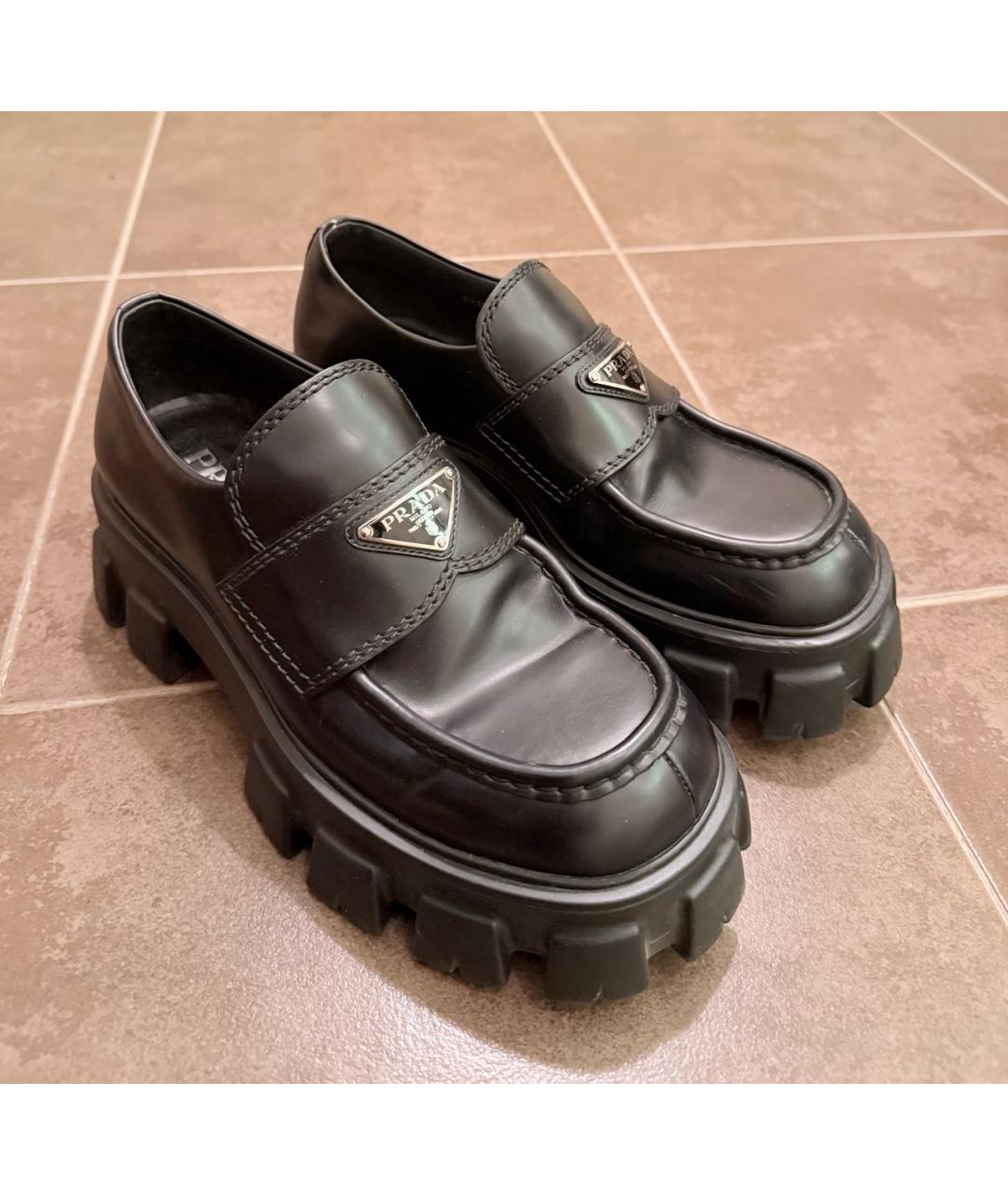 PRADA Черные кожаные лоферы, фото 2