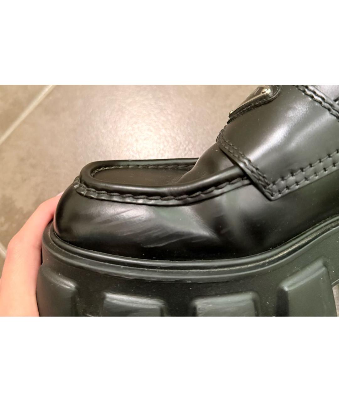 PRADA Черные кожаные лоферы, фото 6
