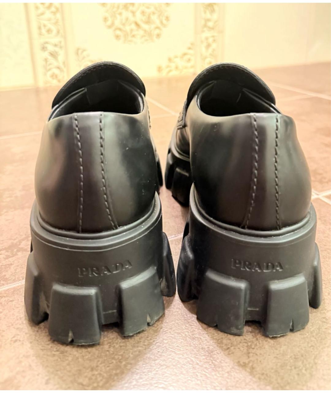 PRADA Черные кожаные лоферы, фото 3