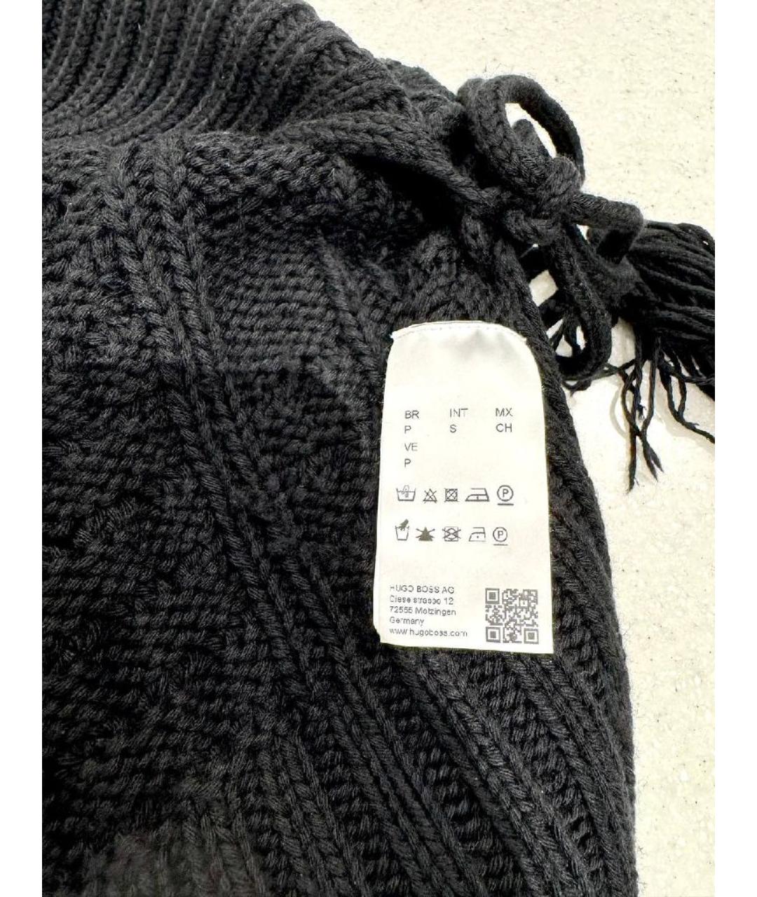 HUGO Черное шерстяное повседневное платье, фото 7