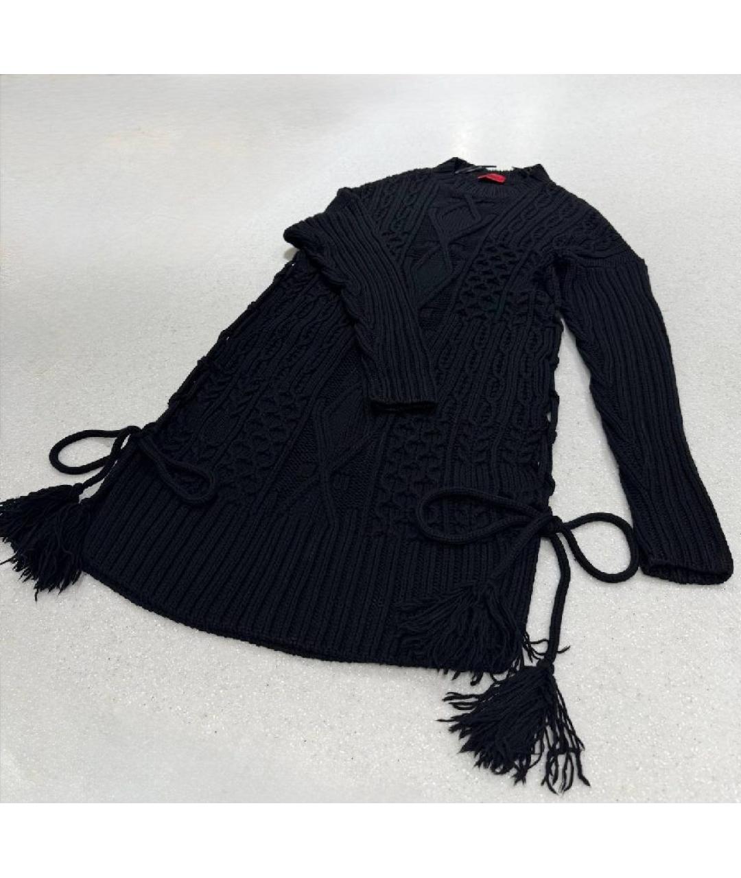 HUGO Черное шерстяное повседневное платье, фото 5