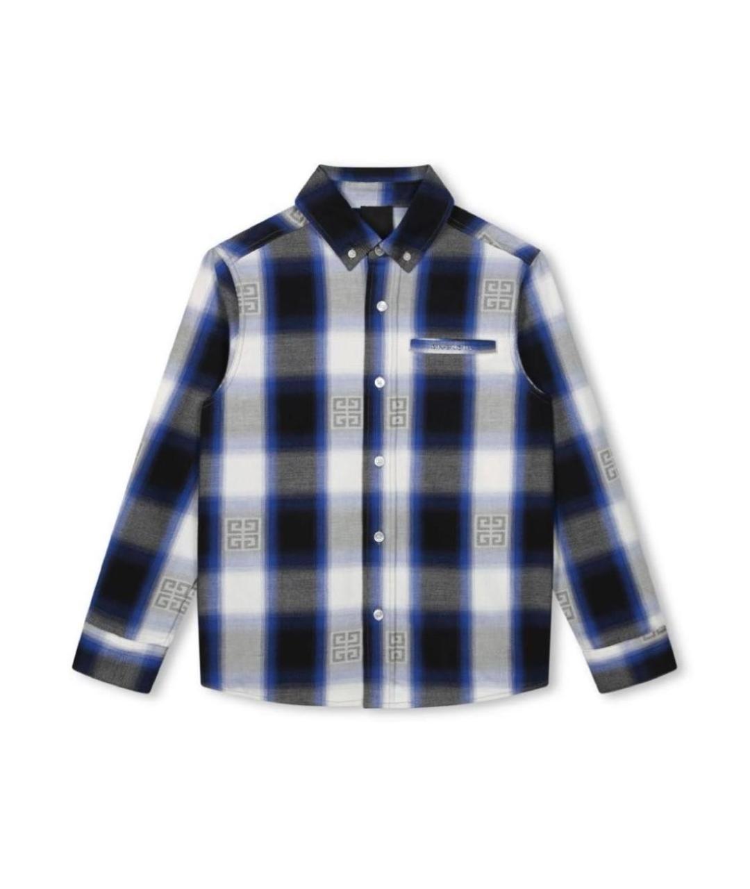 GIVENCHY KIDS Синяя хлопковая детская рубашка, фото 1
