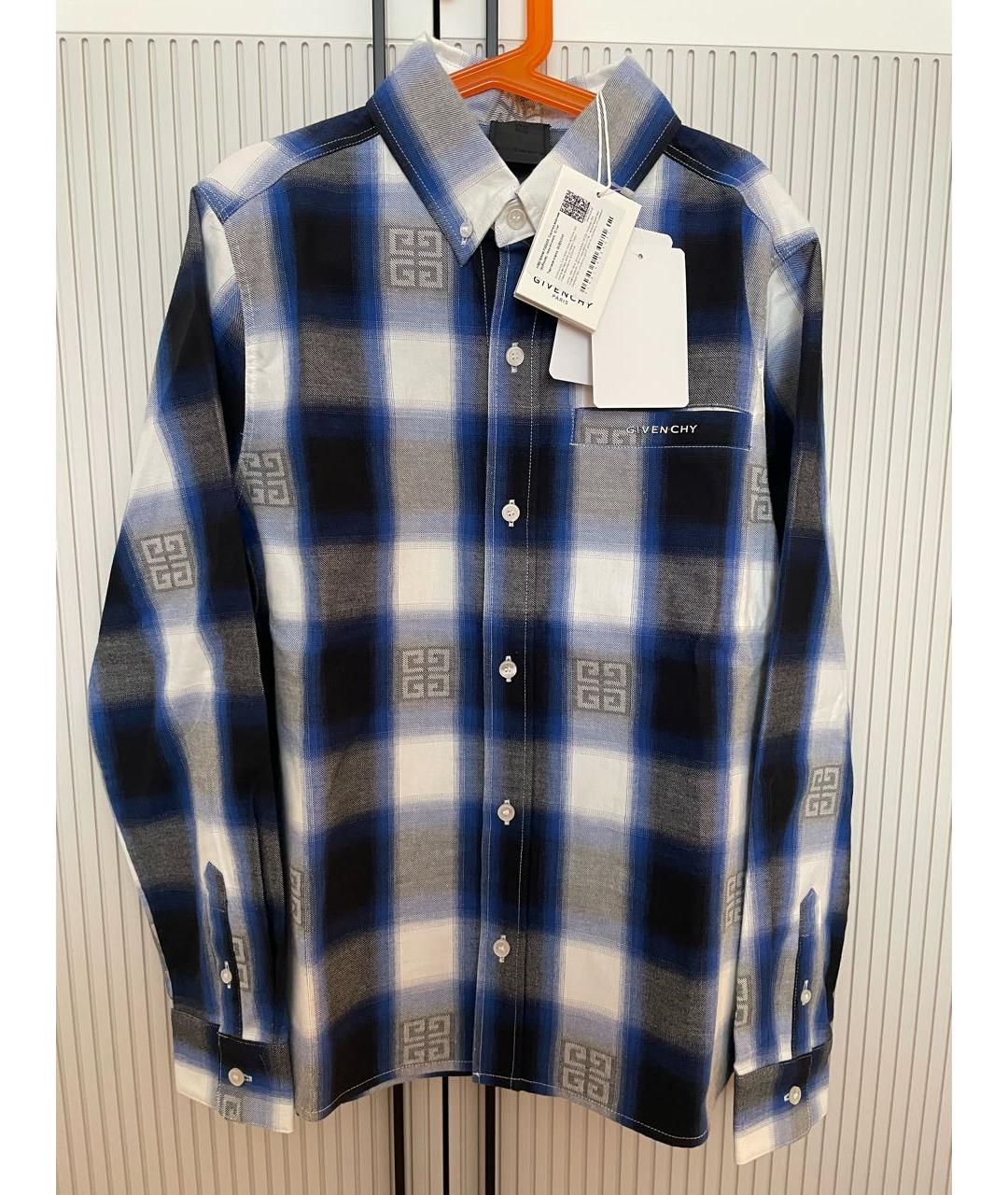 GIVENCHY KIDS Синяя хлопковая детская рубашка, фото 3