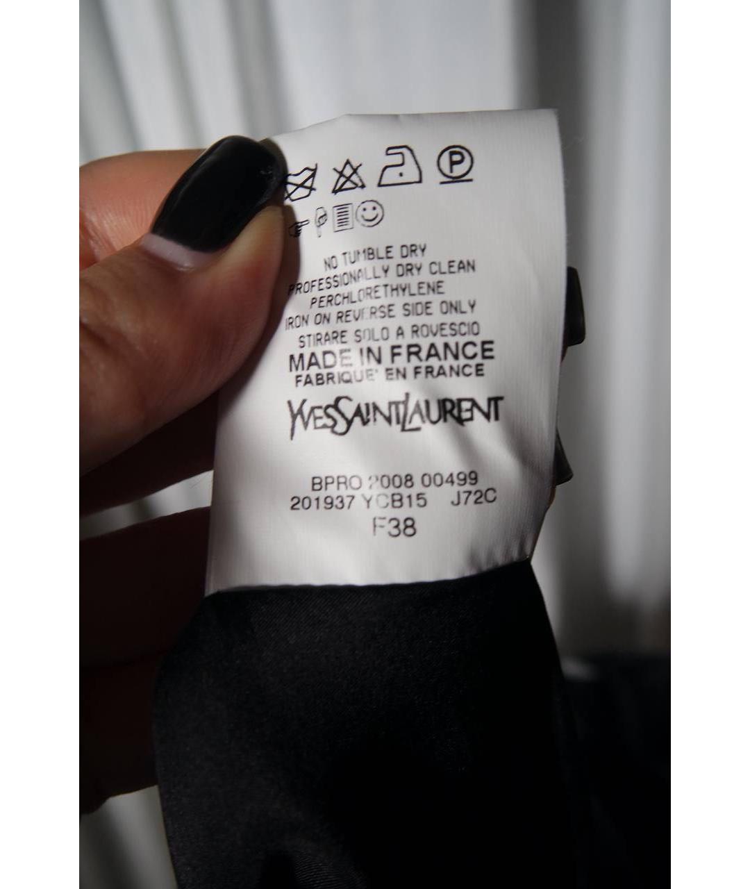 SAINT LAURENT Черная шерстяная юбка миди, фото 5