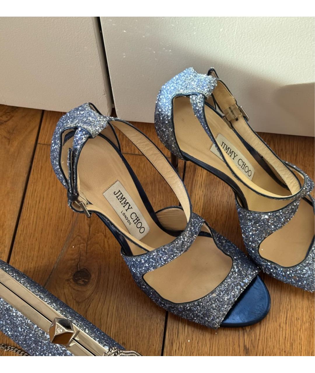 JIMMY CHOO Синие босоножки, фото 3