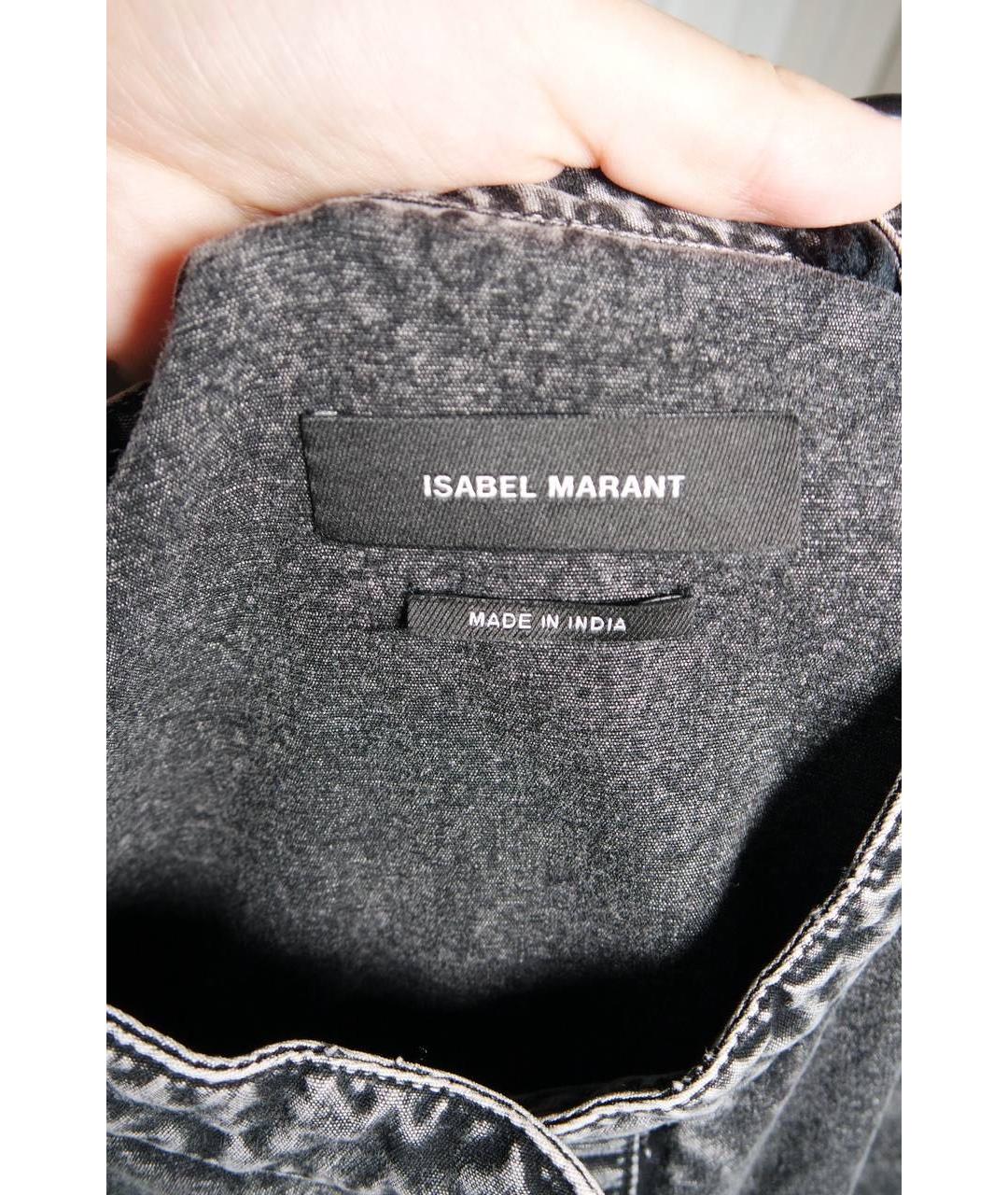ISABEL MARANT Серое хлопковое повседневное платье, фото 3