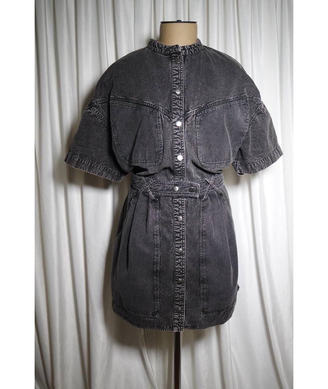 ISABEL MARANT Серое хлопковое повседневное платье, фото 7