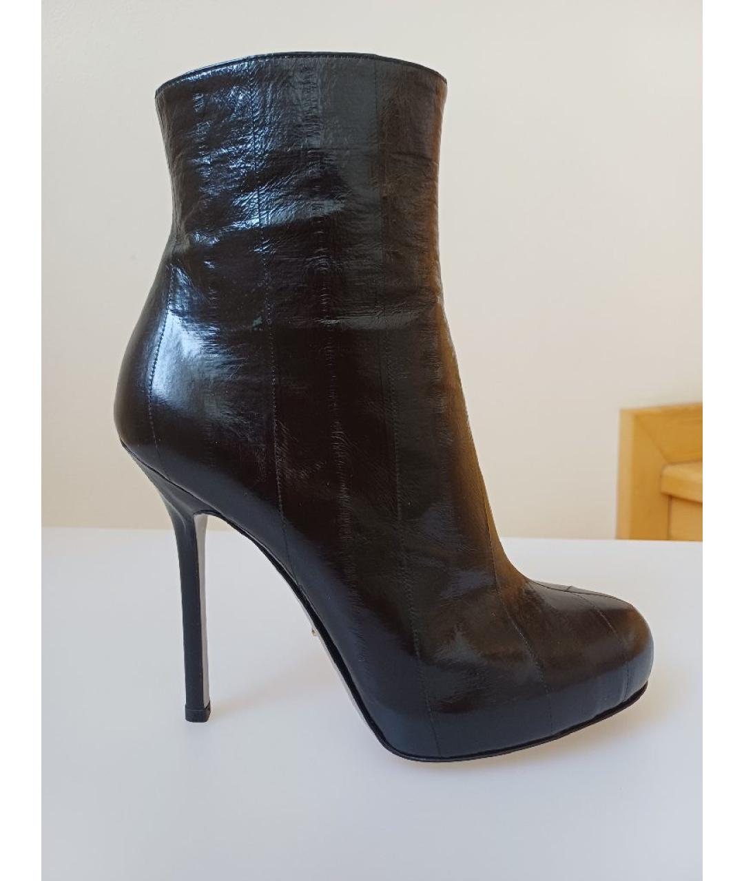 SERGIO ROSSI Черные кожаные ботильоны, фото 9