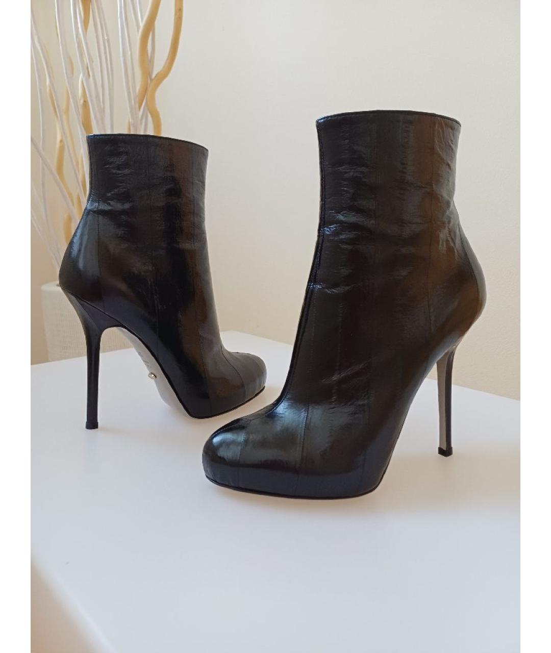 SERGIO ROSSI Черные кожаные ботильоны, фото 3