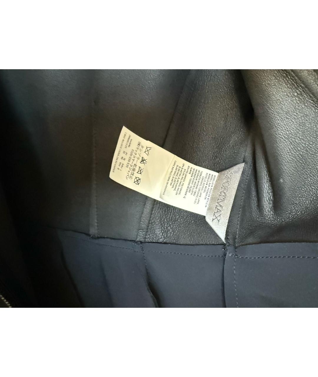 SPORTMAX Черная кожаная куртка, фото 3
