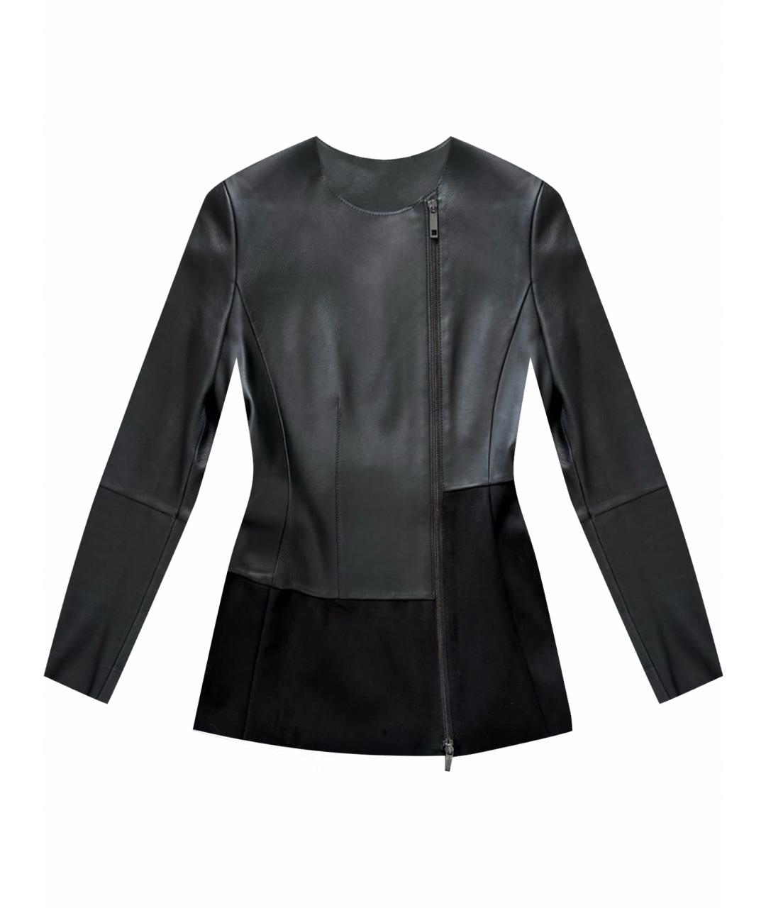 SPORTMAX Черная кожаная куртка, фото 1
