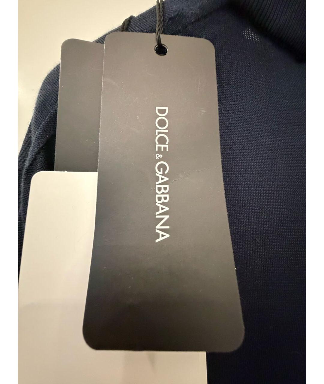 DOLCE&GABBANA Темно-синий шелковый джемпер / свитер, фото 6