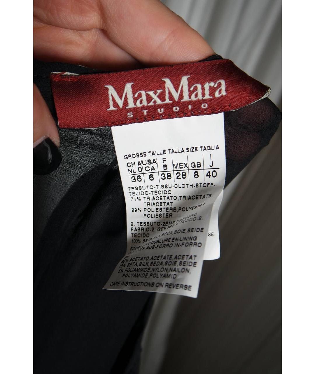MAX MARA STUDIO Черное шелковое повседневное платье, фото 3