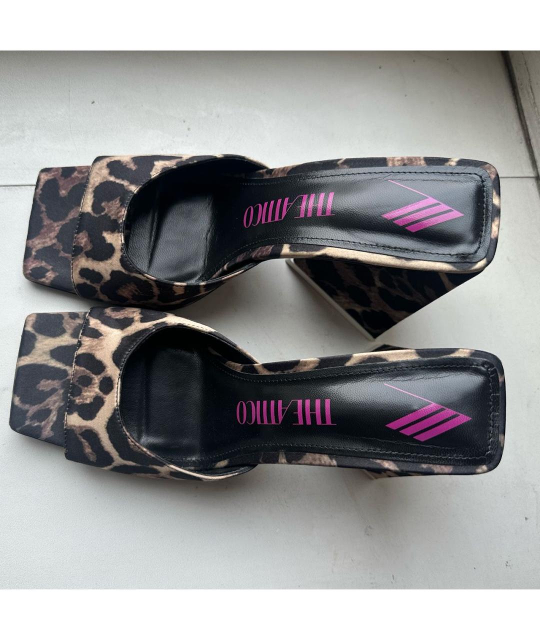 THE ATTICO Коричневые текстильные босоножки, фото 2