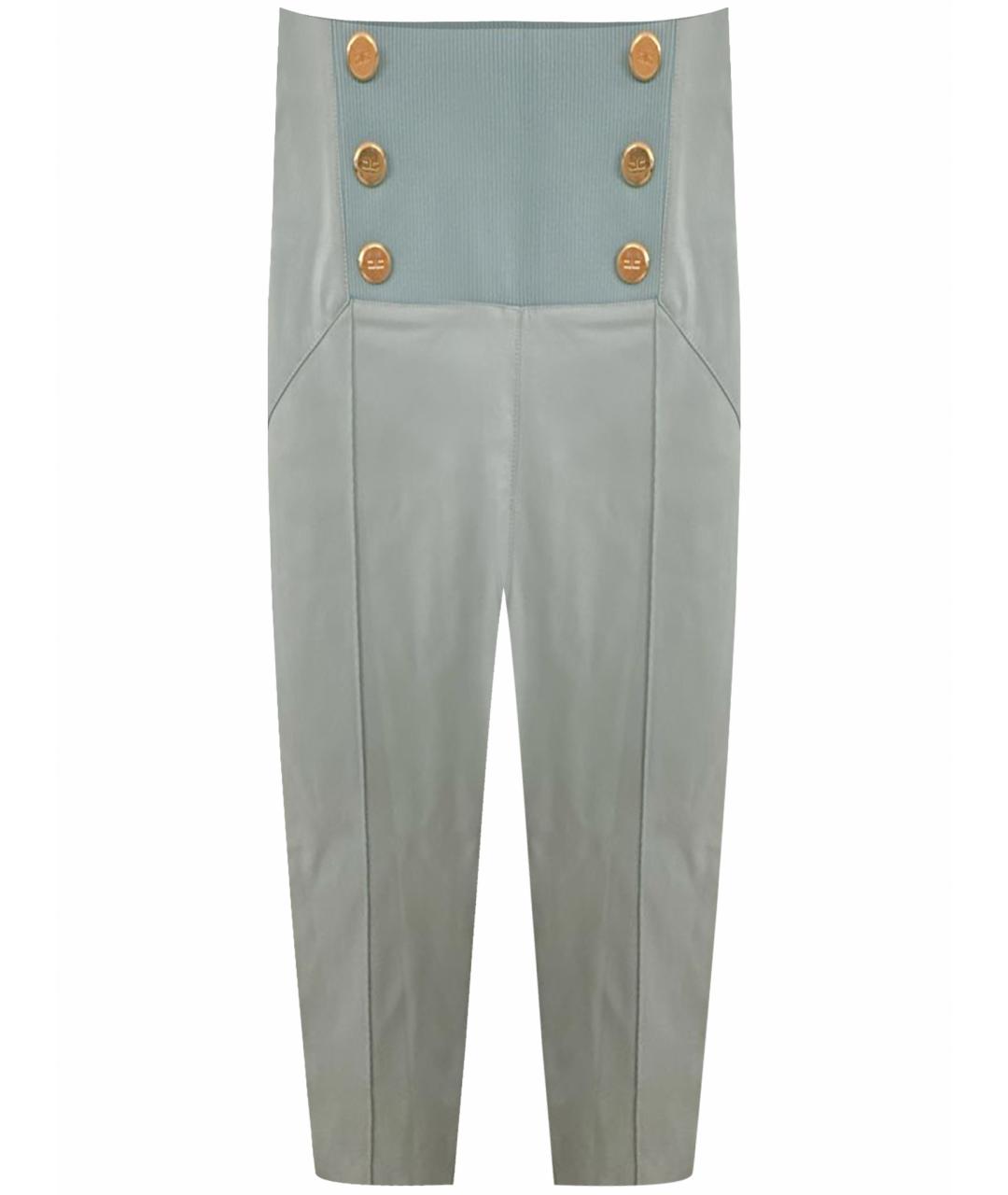 ELISABETTA FRANCHI Голубые полиэстеровые прямые брюки, фото 1