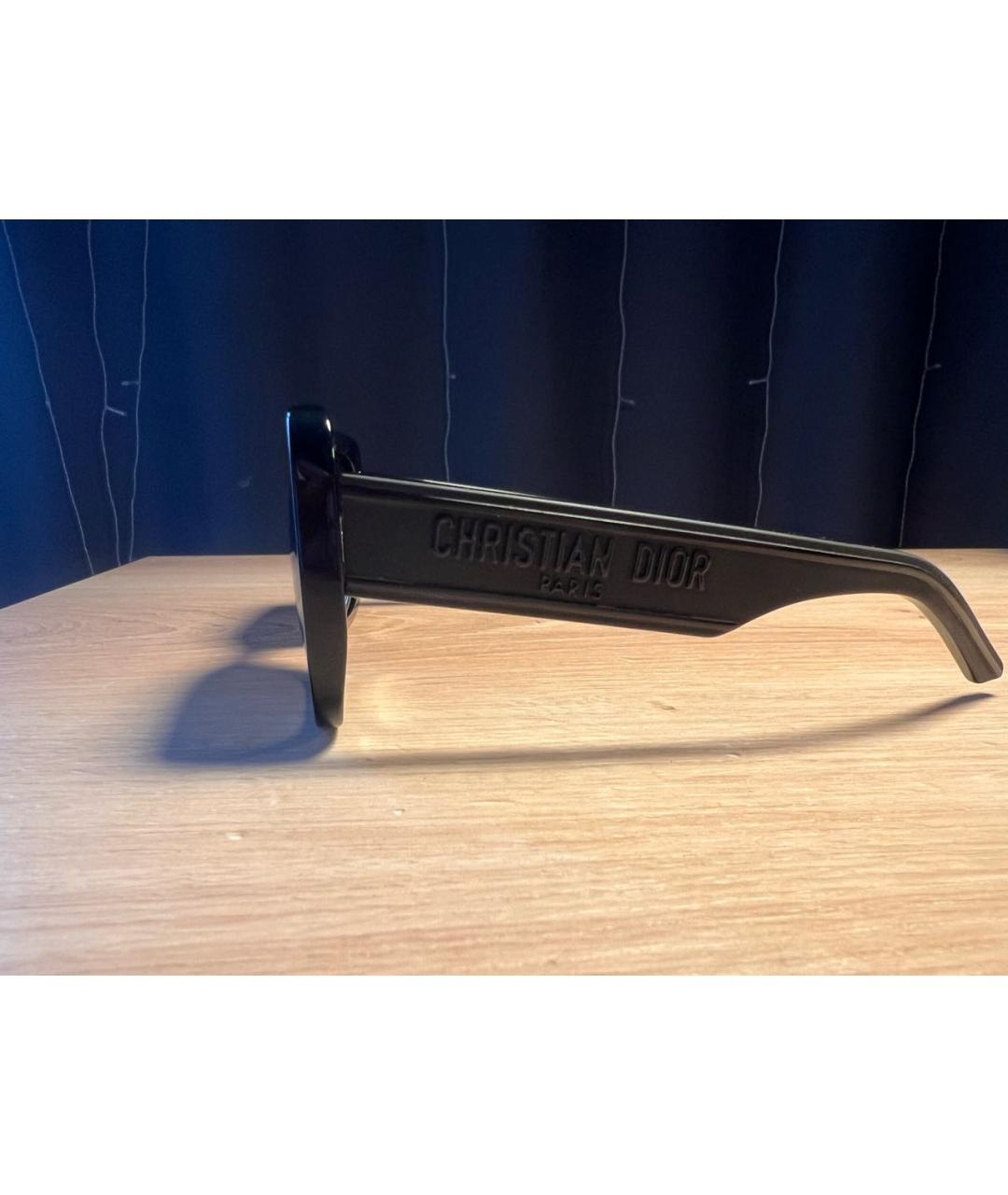 CHRISTIAN DIOR Черные пластиковые солнцезащитные очки, фото 3