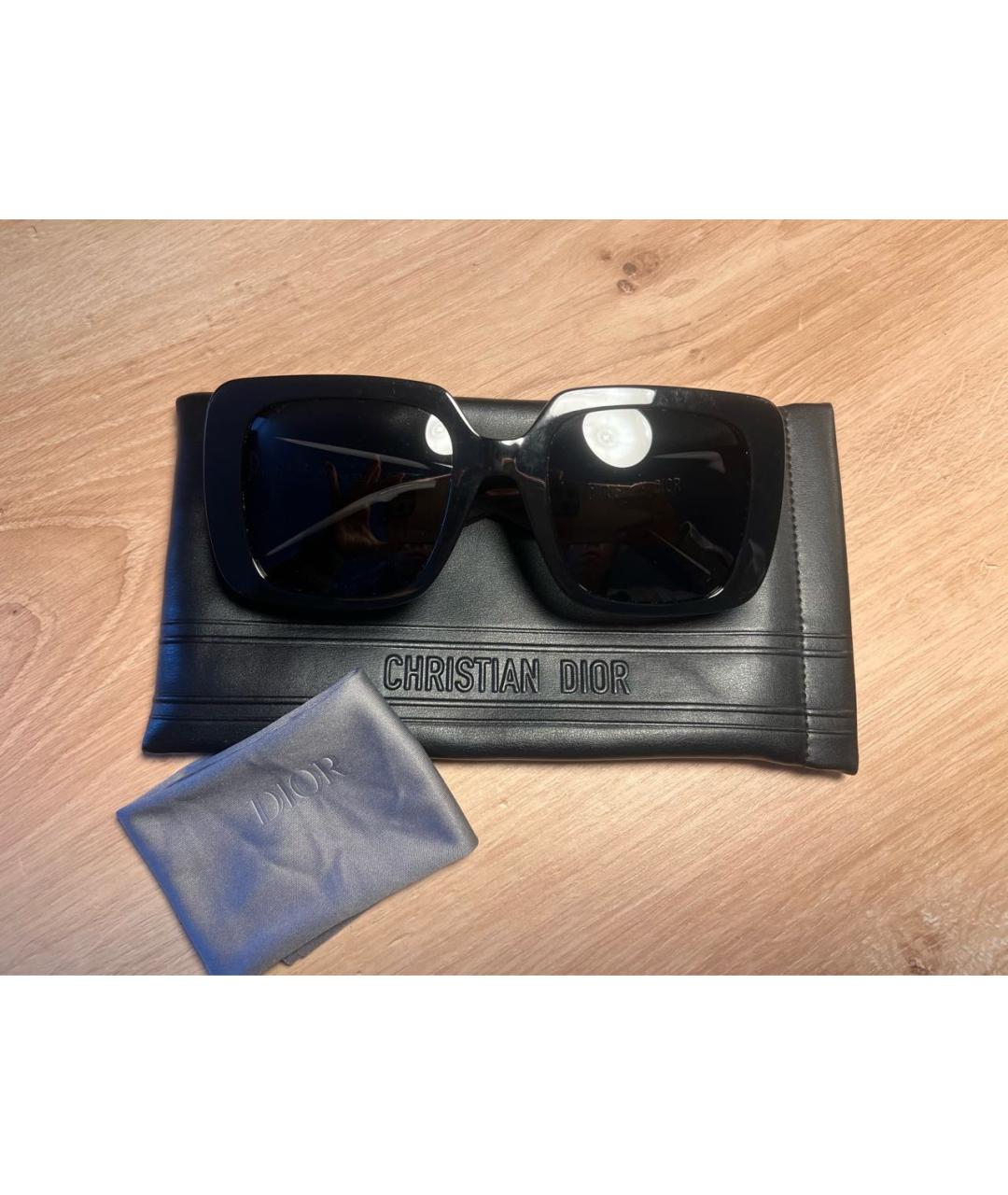 CHRISTIAN DIOR Черные пластиковые солнцезащитные очки, фото 4