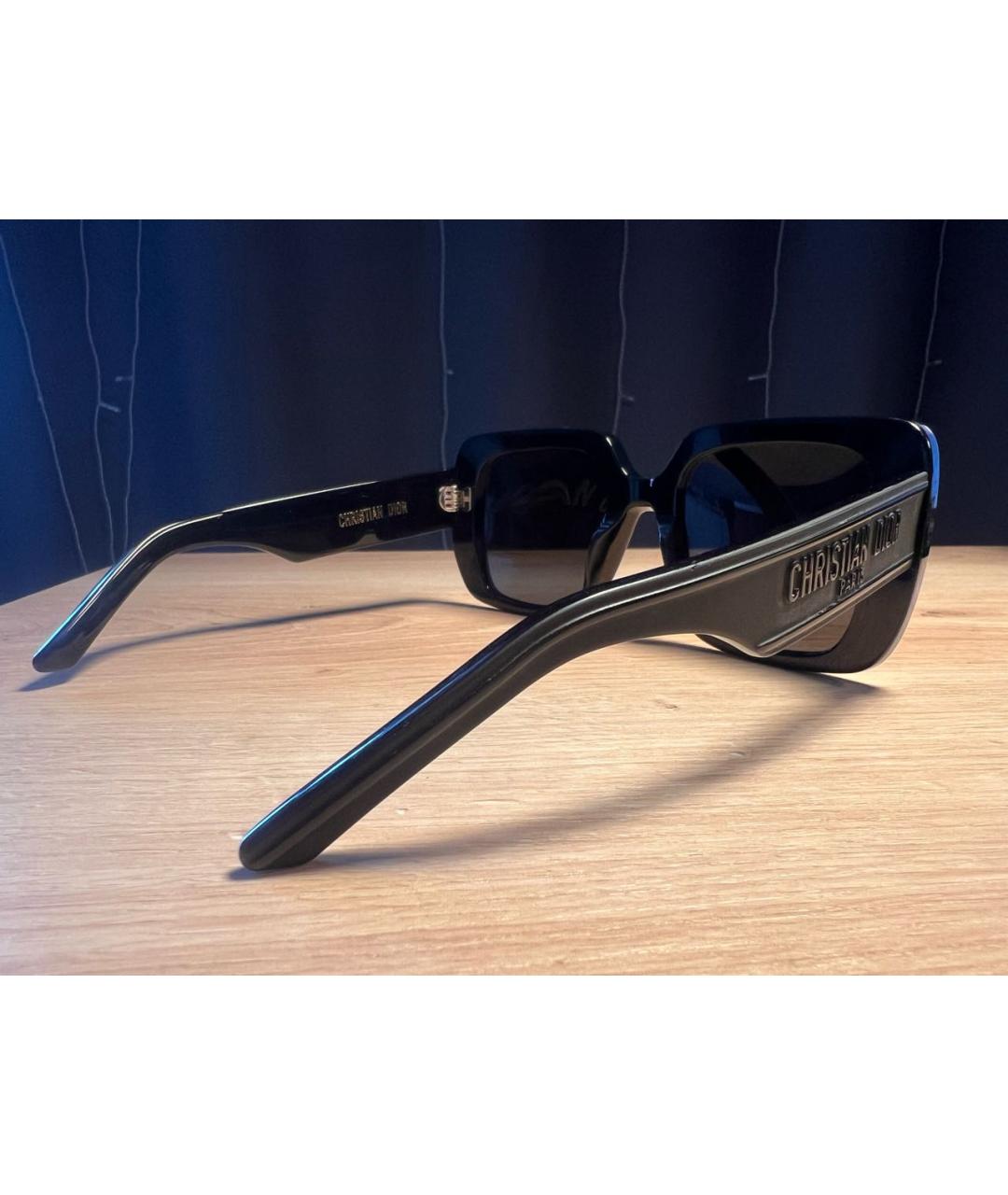 CHRISTIAN DIOR Черные пластиковые солнцезащитные очки, фото 7