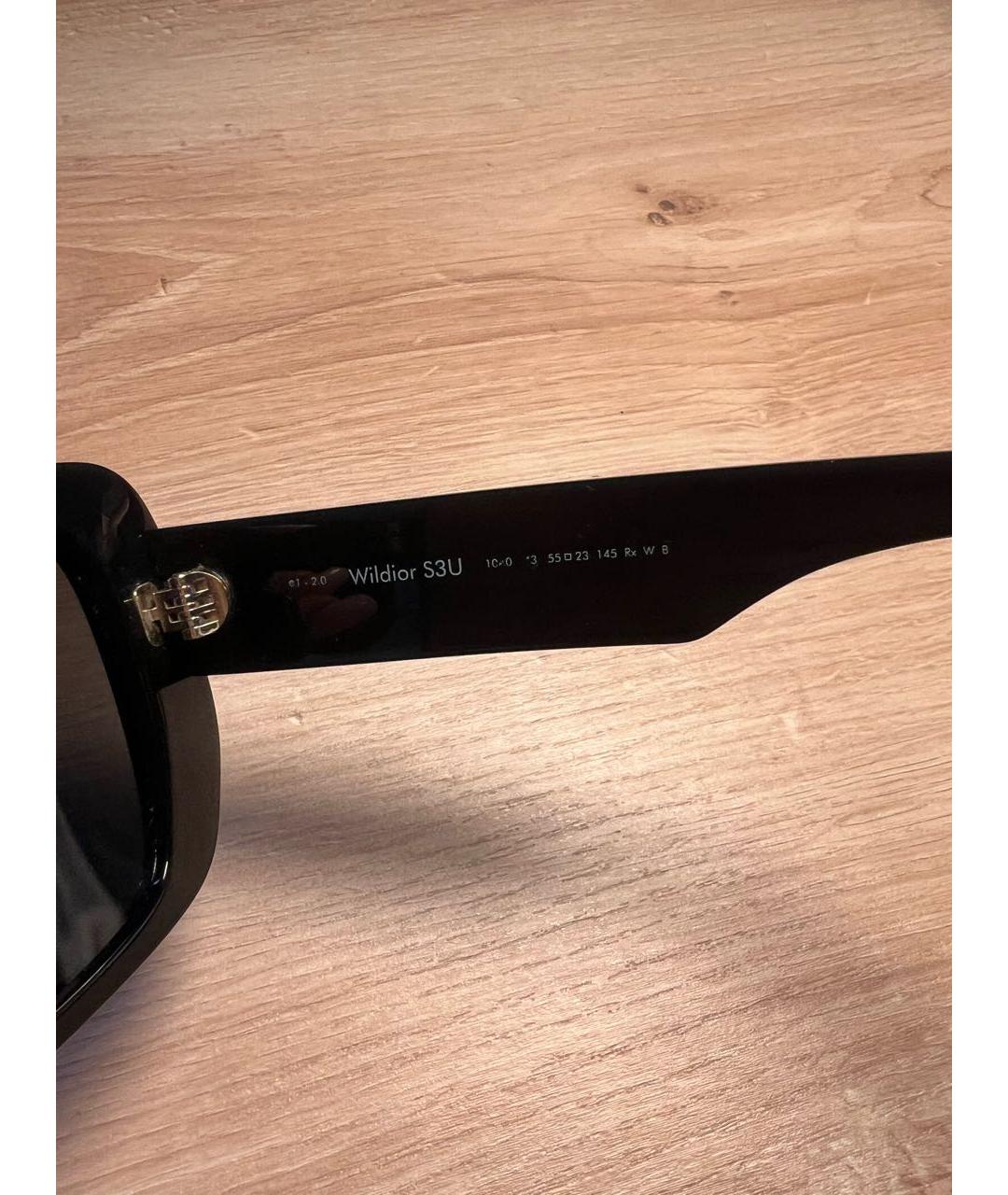 CHRISTIAN DIOR Черные пластиковые солнцезащитные очки, фото 5