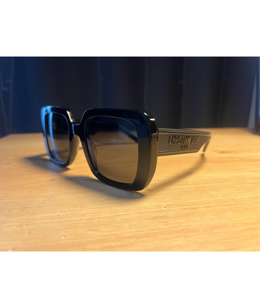 CHRISTIAN DIOR Черные пластиковые солнцезащитные очки, фото 2