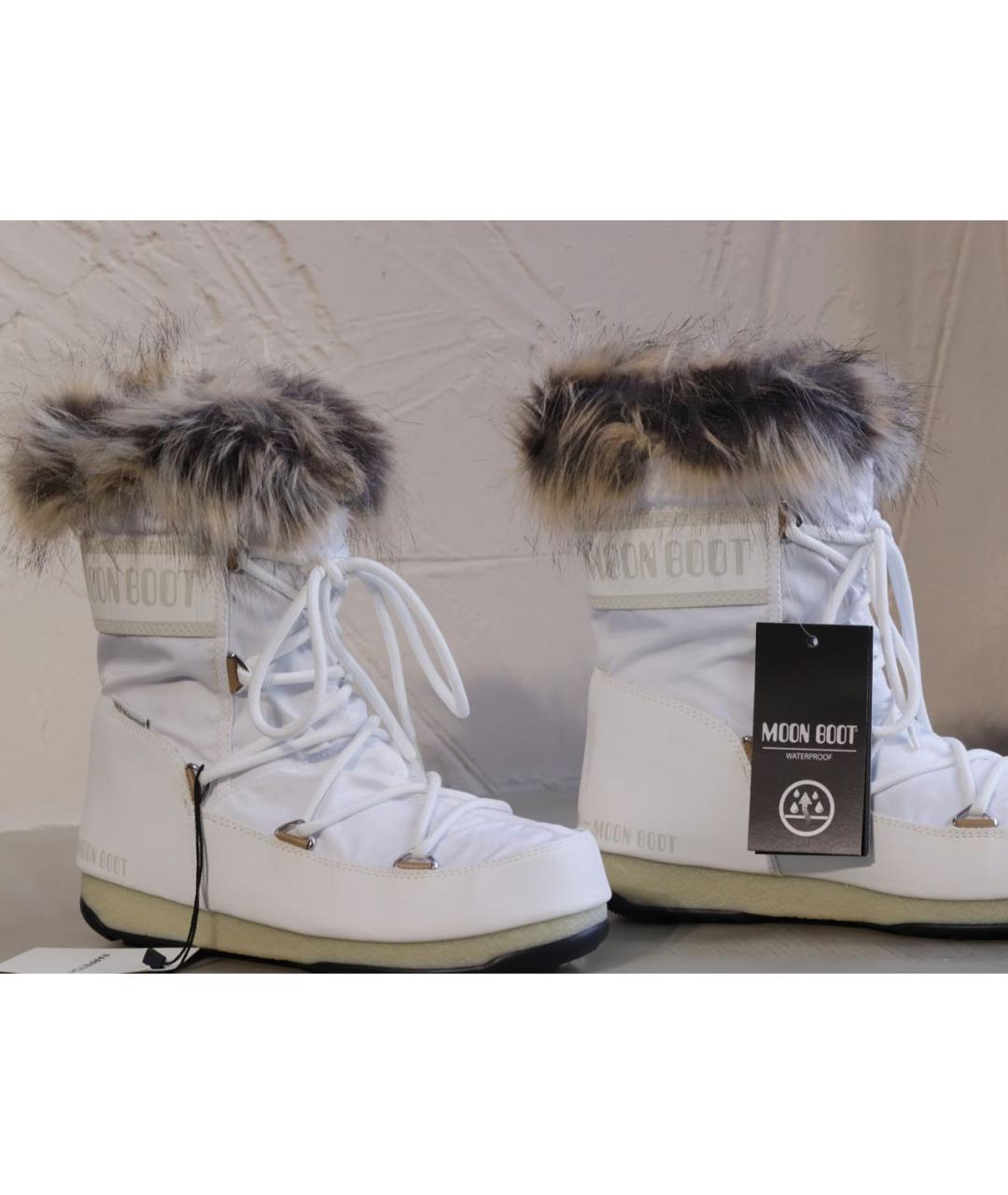MOON BOOT Белые текстильные ботинки, фото 6