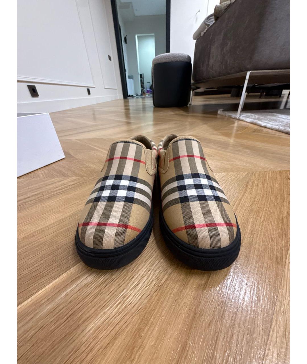 BURBERRY Бежевые текстильные лоферы/мокасины, фото 2