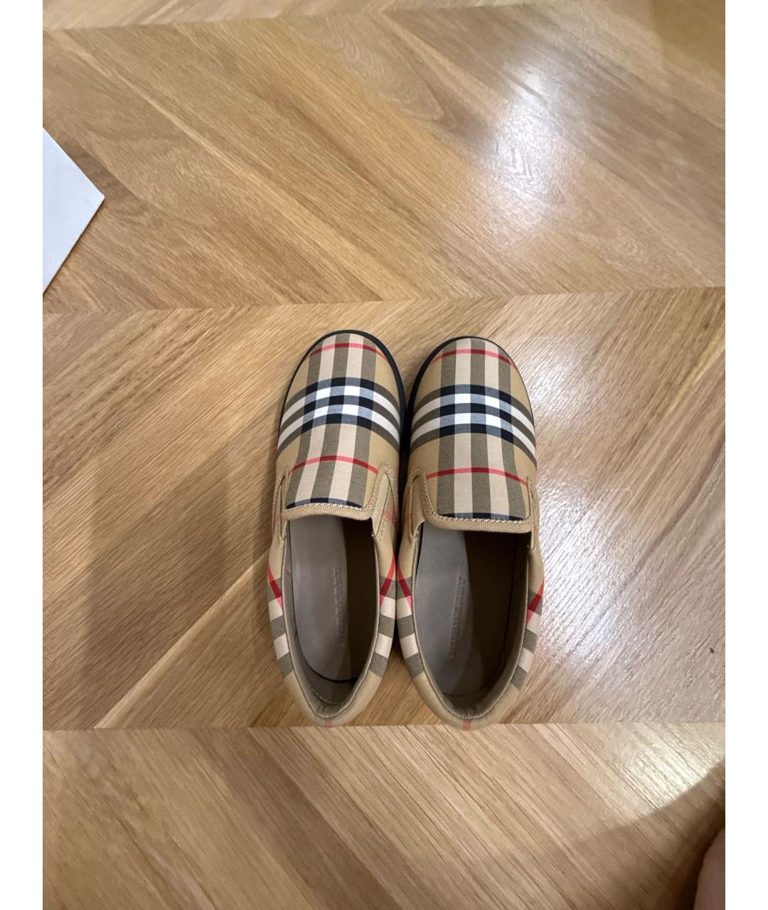 BURBERRY Бежевые текстильные лоферы/мокасины, фото 3