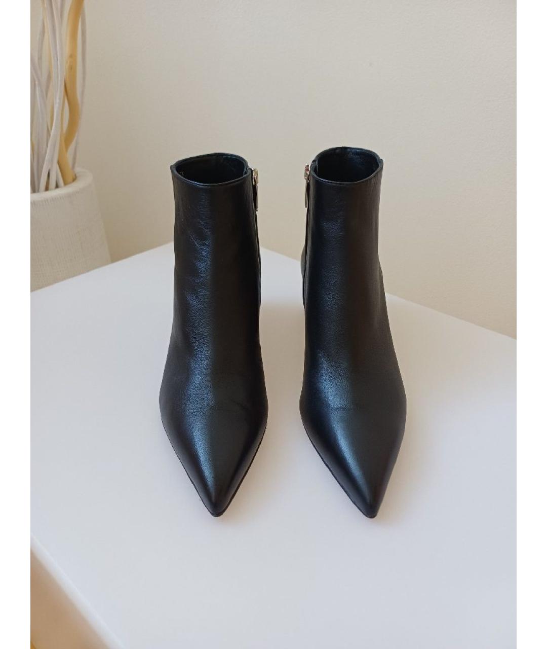SERGIO ROSSI Черные кожаные ботильоны, фото 6