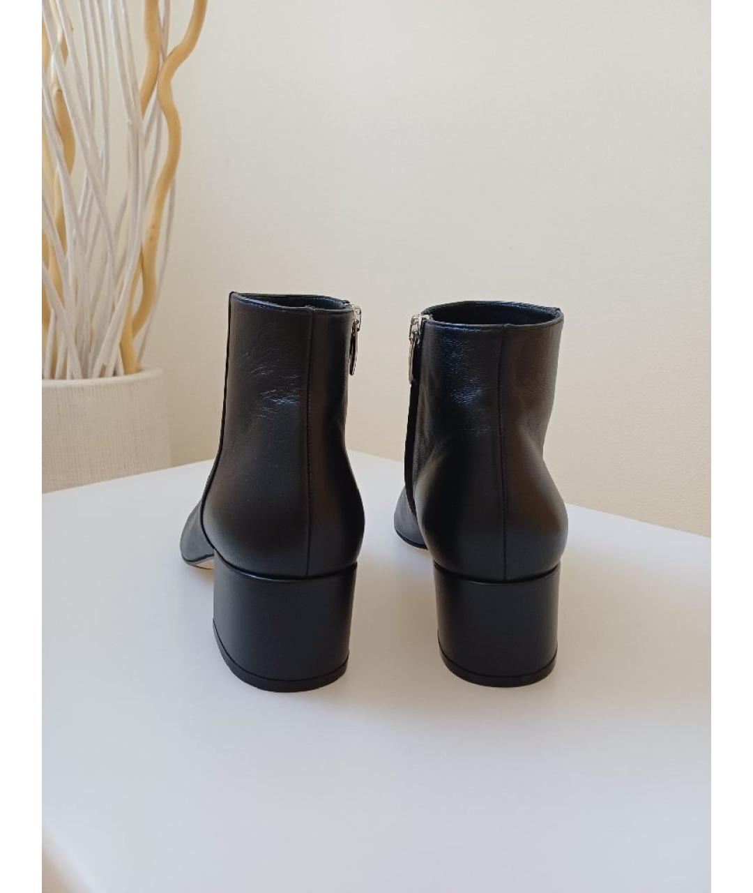 SERGIO ROSSI Черные кожаные ботильоны, фото 7