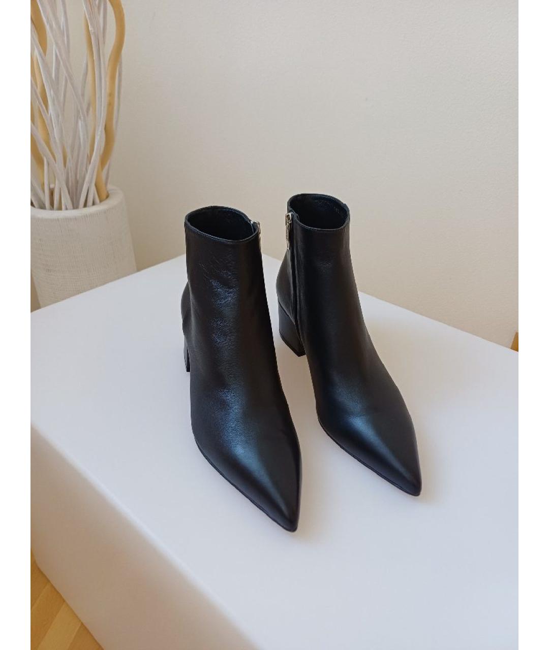 SERGIO ROSSI Черные кожаные ботильоны, фото 5