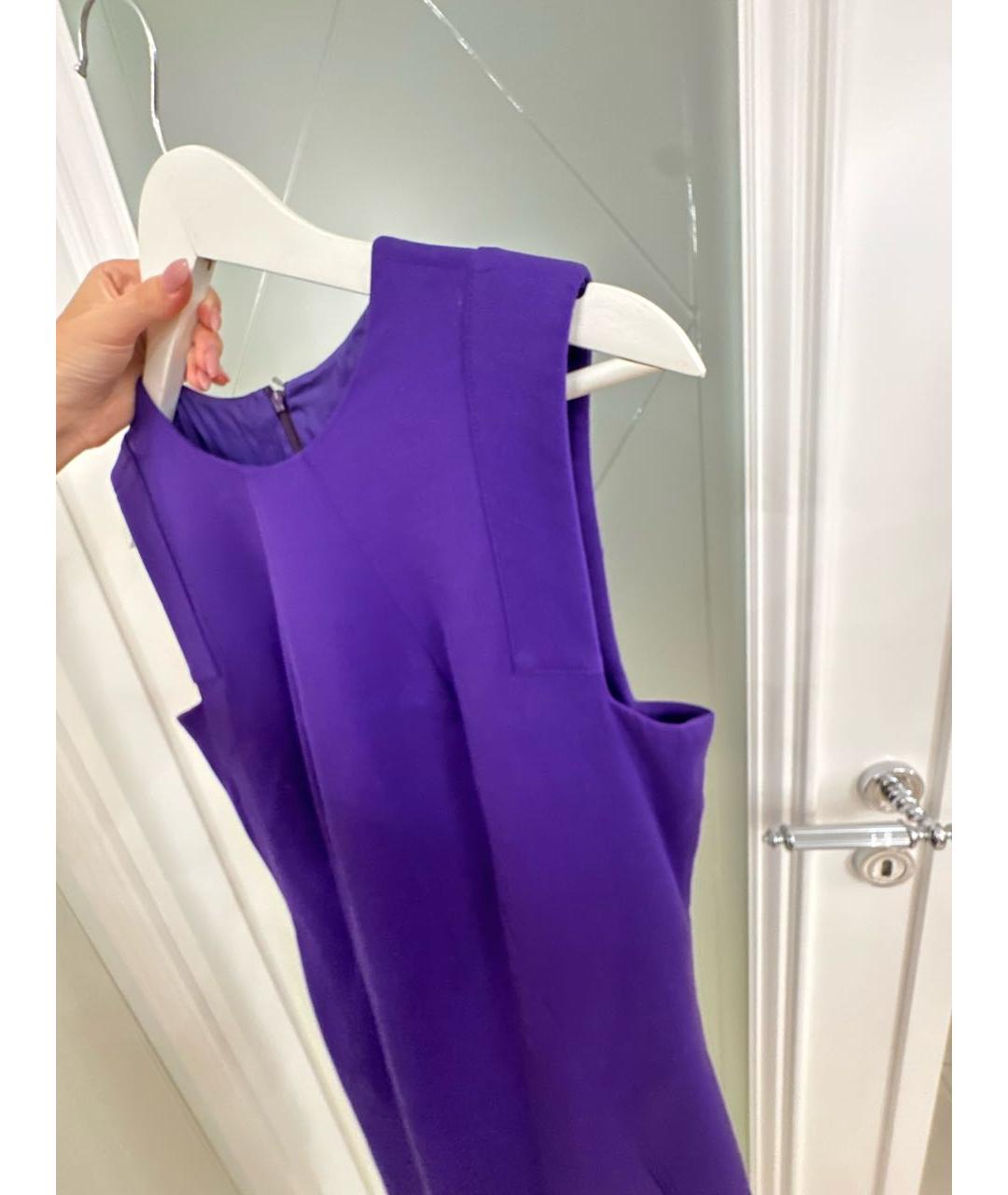 VERSACE Фиолетовое шерстяное повседневное платье, фото 3