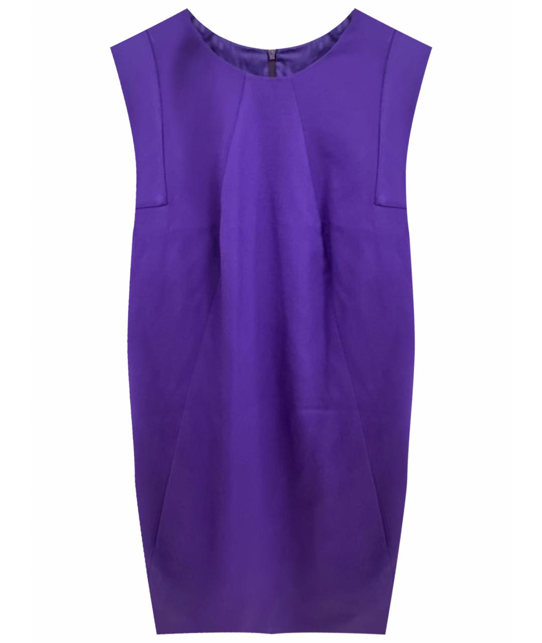 VERSACE Фиолетовое шерстяное повседневное платье, фото 1