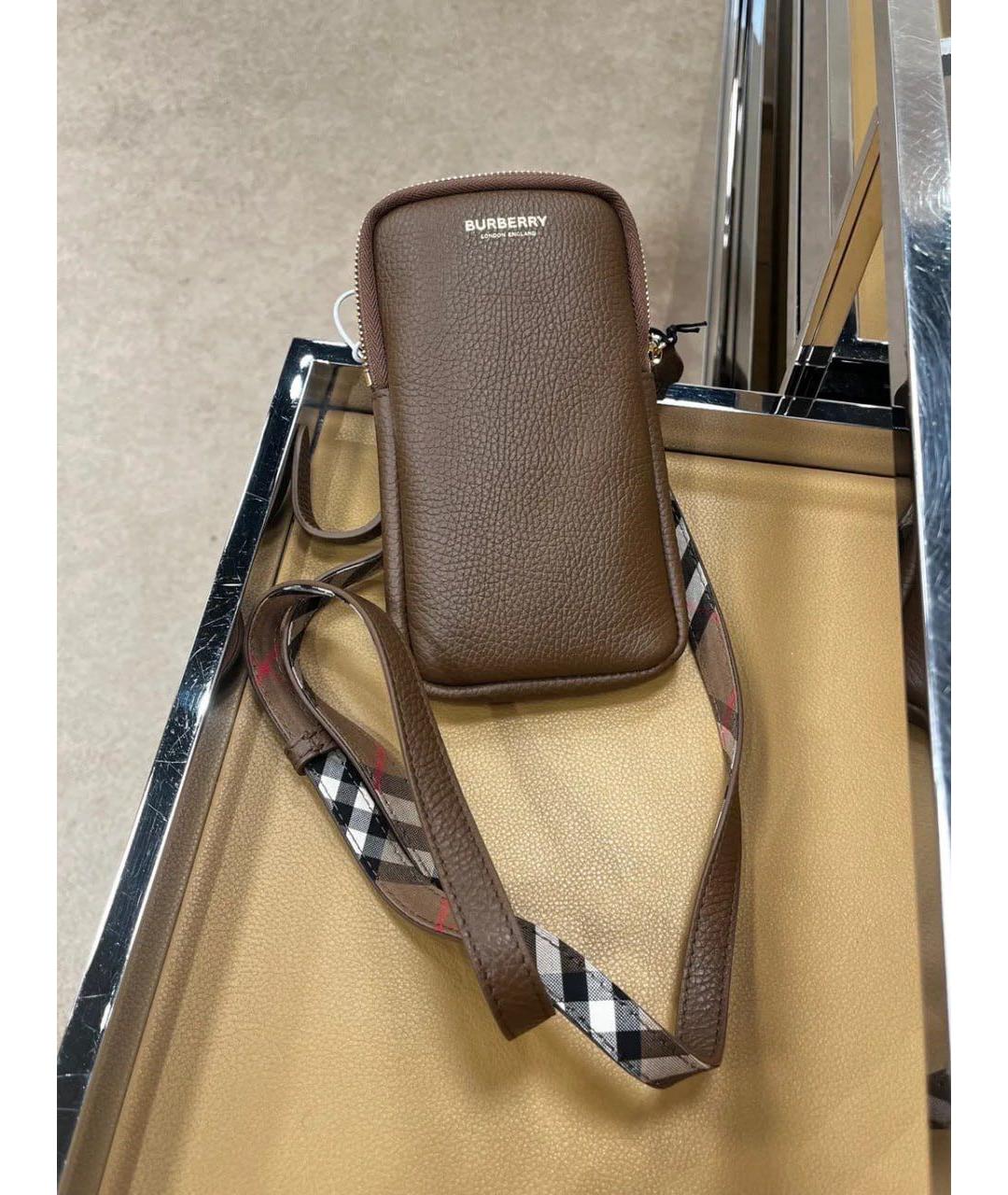 BURBERRY Коричневая кожаная сумка через плечо, фото 3