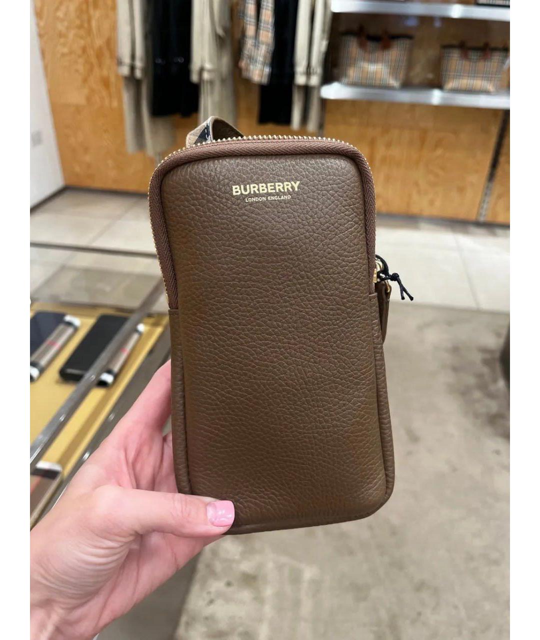 BURBERRY Коричневая кожаная сумка через плечо, фото 2