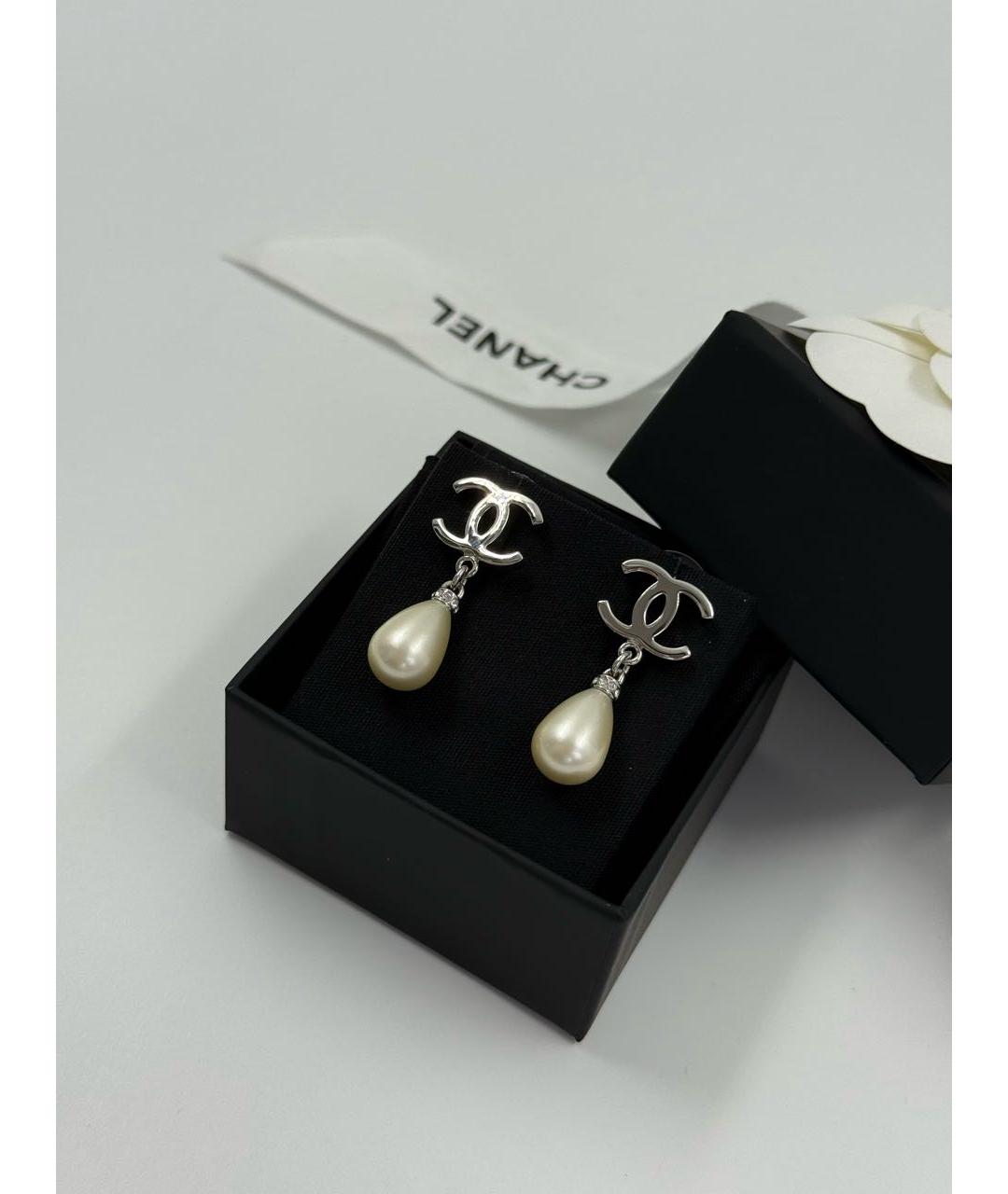 CHANEL Серебряные металлические серьги, фото 5