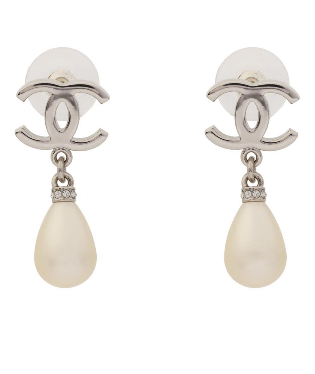 CHANEL Серебряные металлические серьги, фото 1