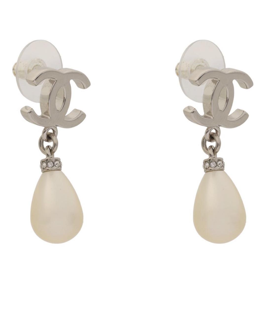 CHANEL Серебряные металлические серьги, фото 2