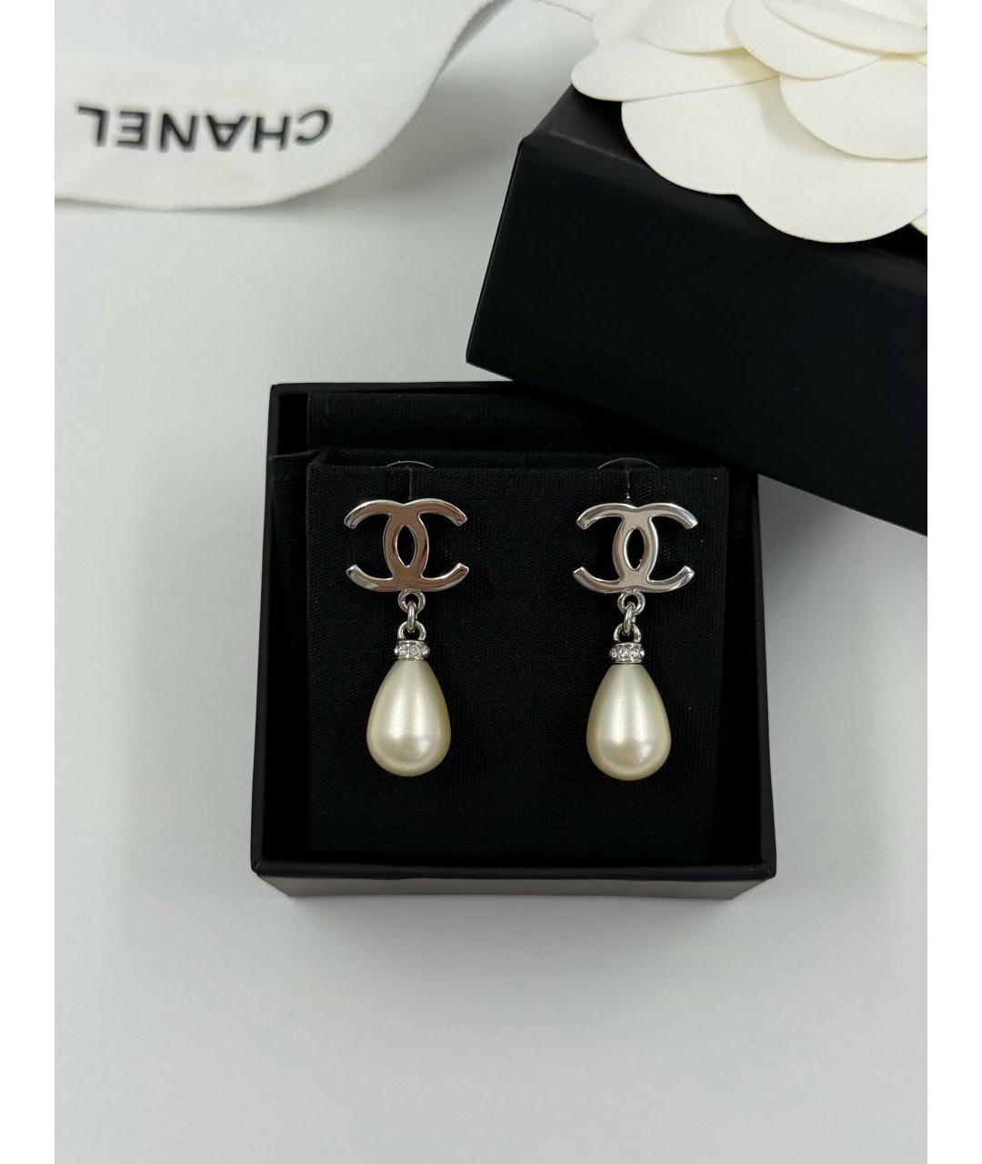 CHANEL Серебряные металлические серьги, фото 3