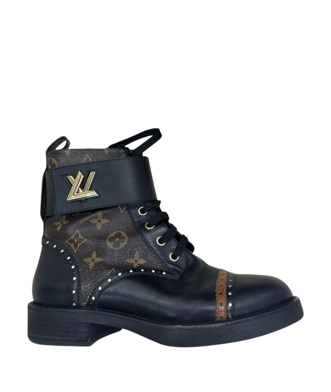 LOUIS VUITTON Черные кожаные ботинки, фото 11
