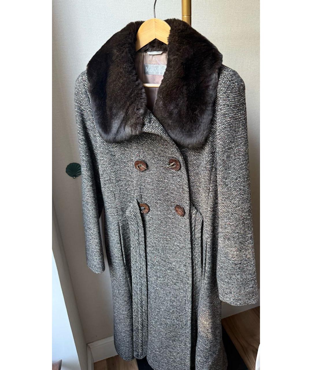 MAX MARA Бежевое шерстяное пальто, фото 9