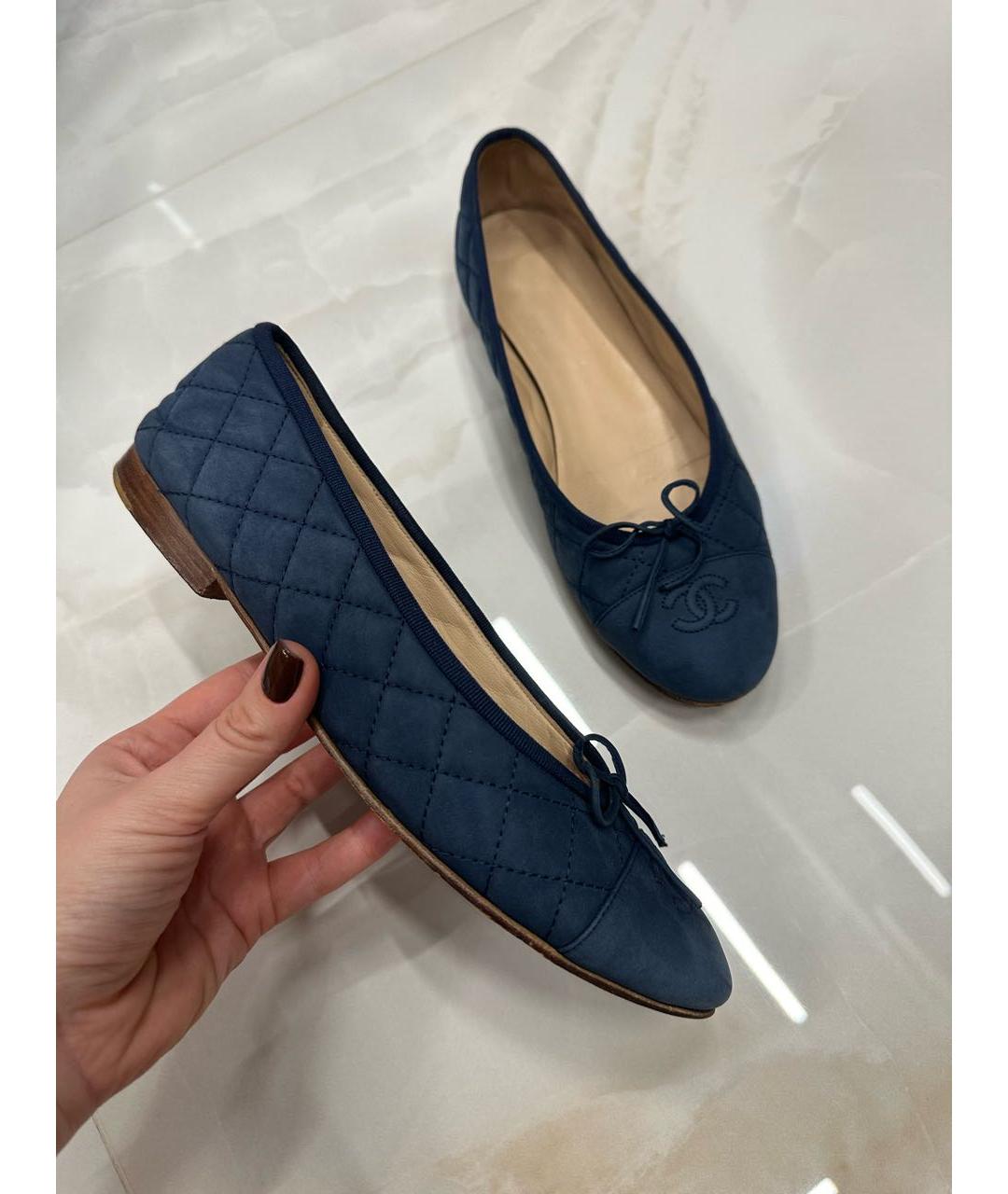CHANEL Синие балетки, фото 9