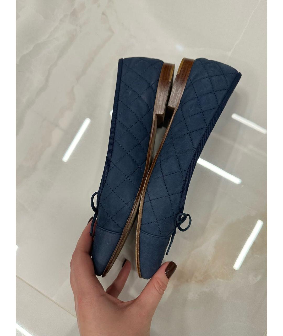 CHANEL Синие балетки, фото 6