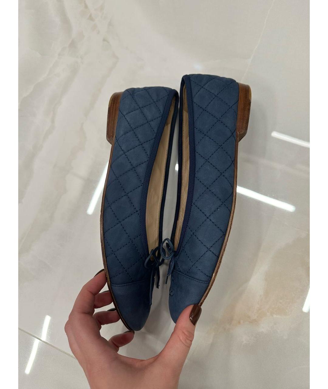 CHANEL Синие балетки, фото 7
