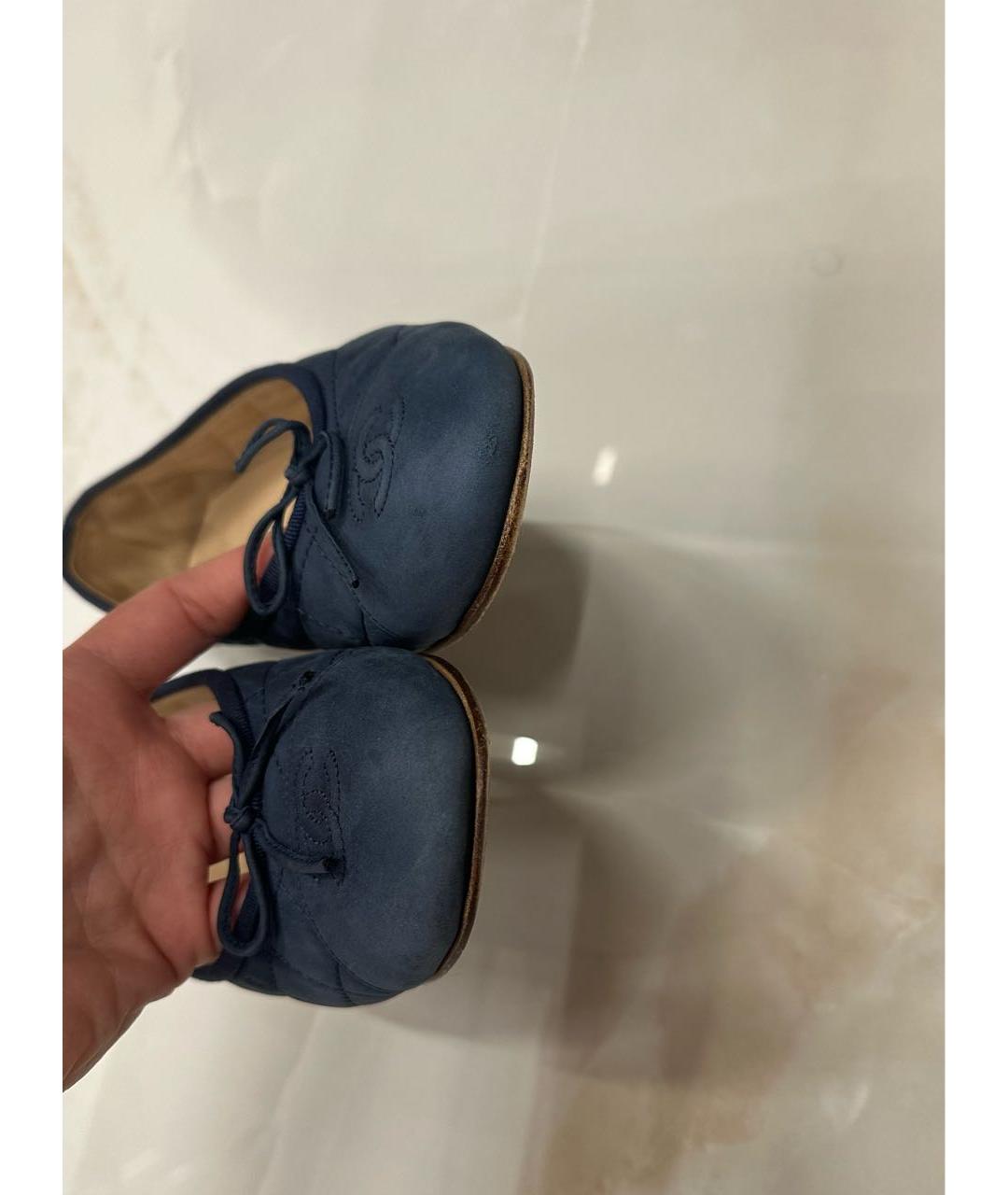 CHANEL Синие балетки, фото 8